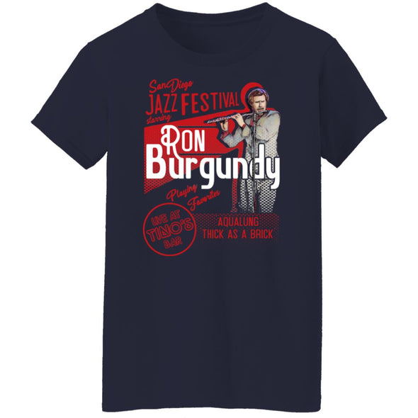 Ron Burgundy Live Ladies Cotton Tee