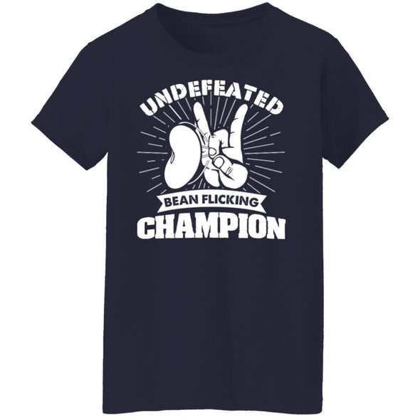 Undefeated Bean Flicking Champ Ladies Cotton Tee