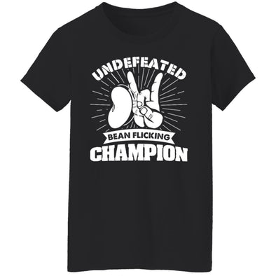 Undefeated Bean Flicking Champ Ladies Cotton Tee