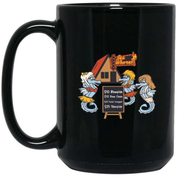 Sea Whores Black Mug 15oz (2-sided)