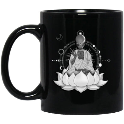 Alien Buddha Black Mug 11oz (2-sided)