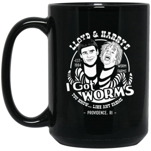 I Got Worms Black Mug 15oz (2-sided)