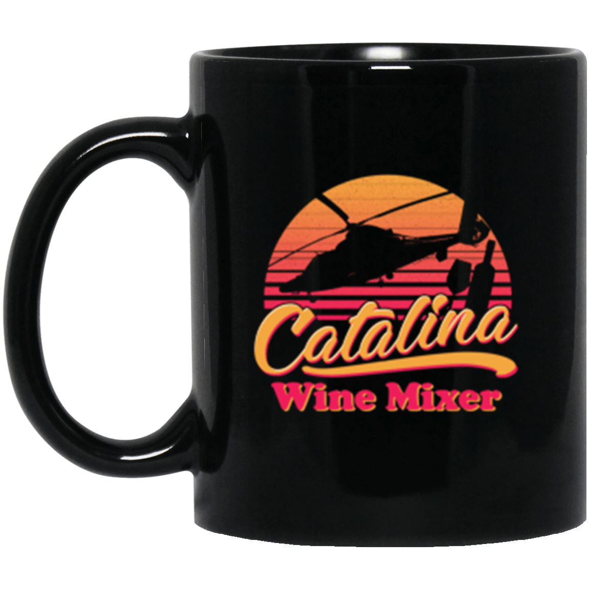 Catalina Wine Mixer Black Mug 11oz (2-sided) – The Dude's Threads