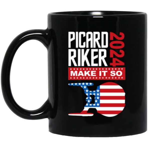 Picard Riker 2024 Black Mug 11oz (2-sided)