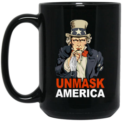Unmask America Black Mug 15oz (2-sided)