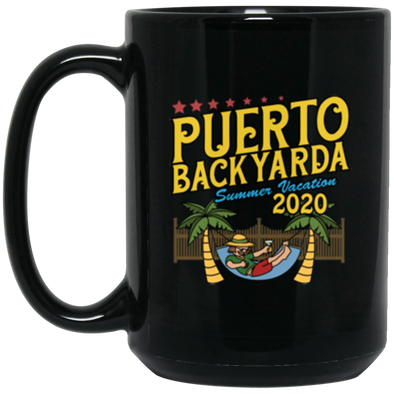 Puerto Backyarda Black Mug 15oz (2-sided)