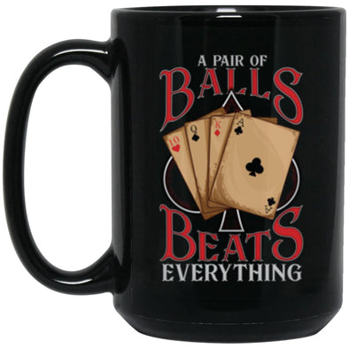 Balls Beats Black Mug 15oz (2-sided)
