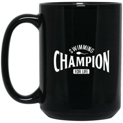 Swimming Champion Black Mug 15oz (2-sided)