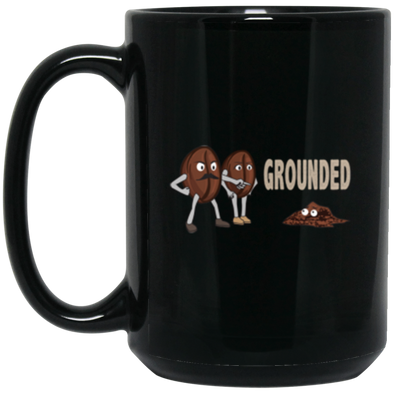 Grounded Coffee Black Mug 15oz (2-sided)