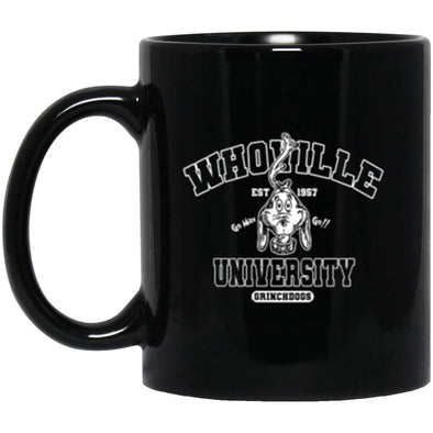 Whoville University Black Mug 11oz (2-sided)