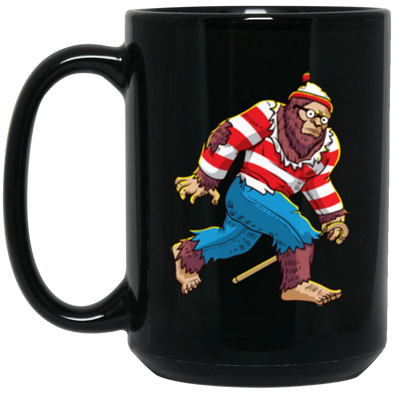 Bigfoot Waldo Black Mug 15oz (2-sided)