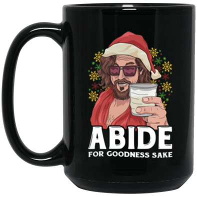 Abide Christmas Black Mug 15oz (2-sided)