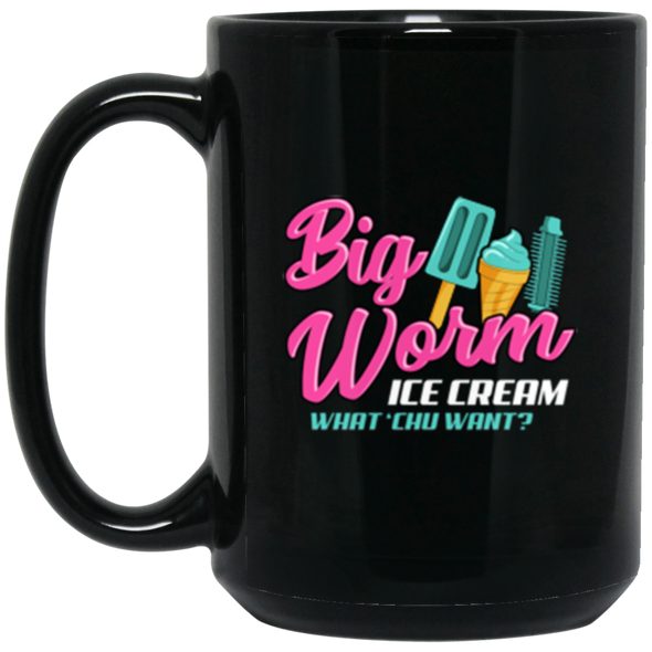 Big Worm Black Mug 15oz (2-sided)