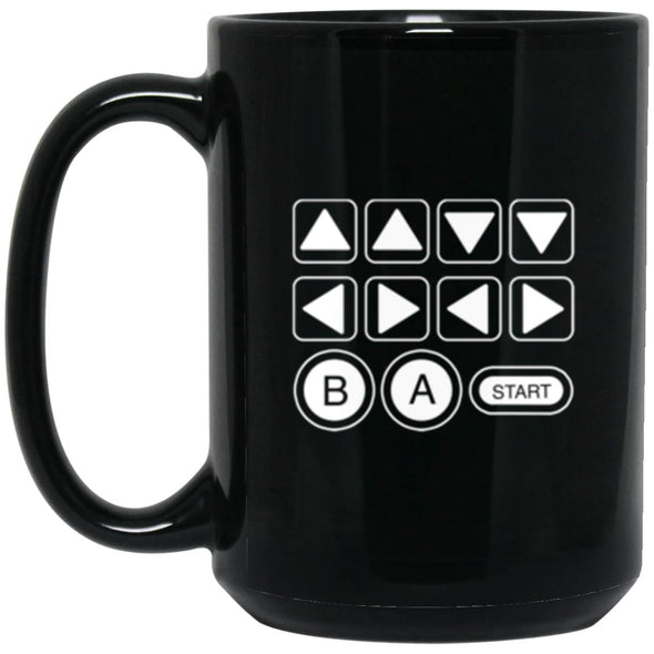 The Konami Code Black Mug 15oz (2-sided)