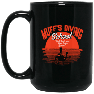 Muff Dive Black Mug 15oz (2-sided)