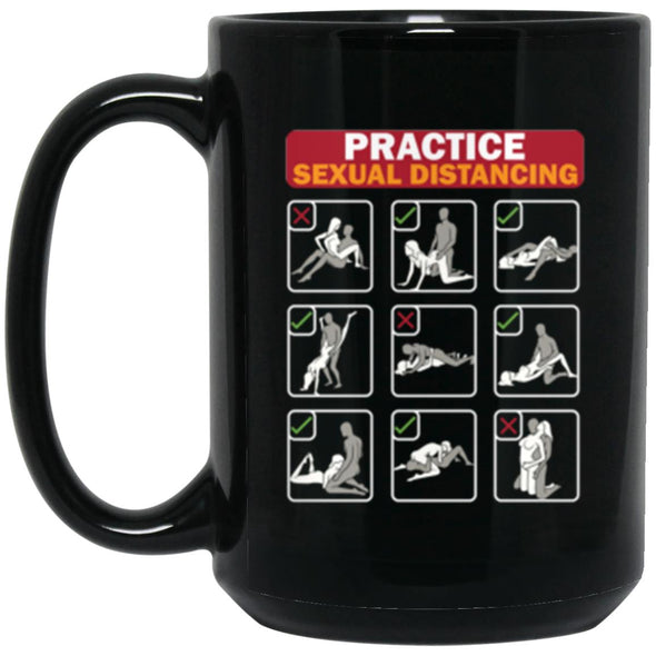 Sexual Distancing Black Mug 15oz (2-sided)