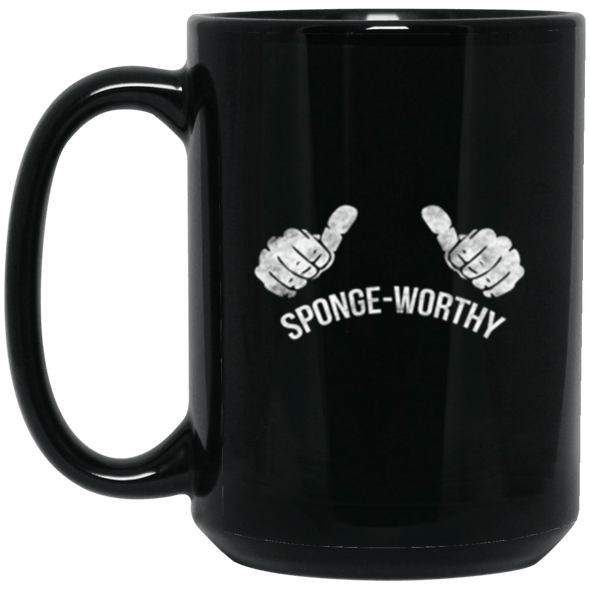 Sponge Worthy Black Mug 15oz (2-sided)