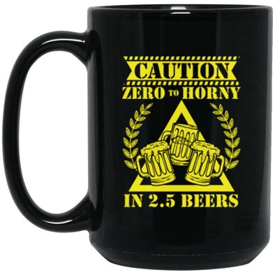 Drinkware - 2.5 Beers Black Mug 15oz (2-sided)