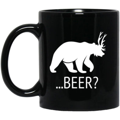 Drinkware - Deer Bear Beer Black Mug 11oz (2-sided)