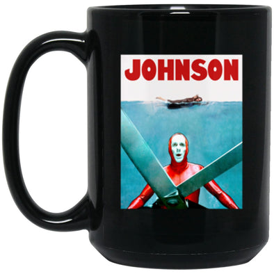 Drinkware - JAWS JOHNSON Black Mug 15oz (2-sided)