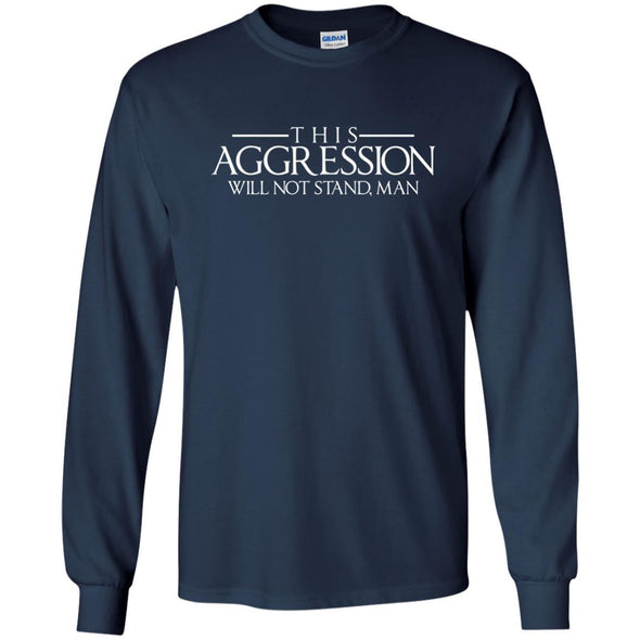 T-Shirts - Aggression Text Long Sleeve