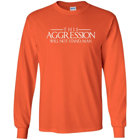 T-Shirts - Aggression Text Long Sleeve