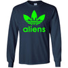 T-Shirts - Green Aliens (not Adidas) Long Sleeve